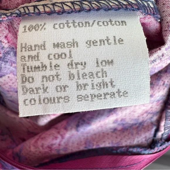 Vintage Suttles & Seawinds Floral Midi Dress Sz XS Pink Romantic Summer Canadian - Picture 15 of 16